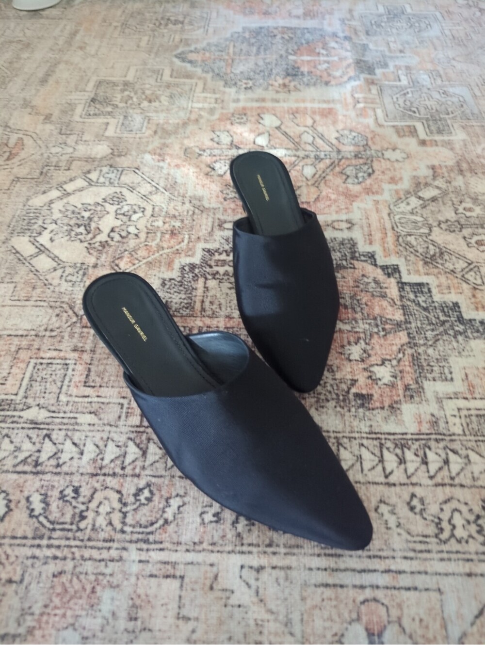 Mansur Gavriel Black Silk Elegant Mule Slide 40 US 10